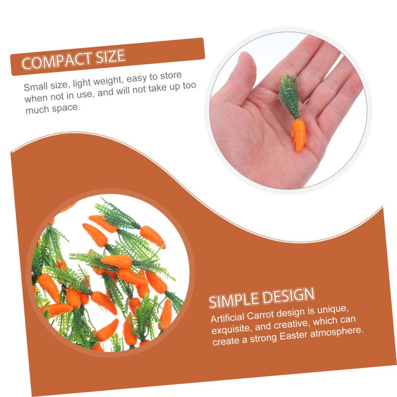 2 Pack 120pcs Realistic Artificial Carrot Decorations For Kitchen Display Crafts Photography - Image 5
