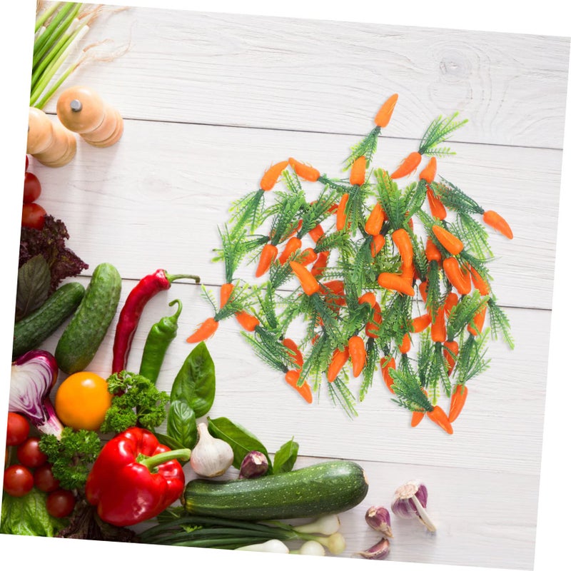 2 Pack 120pcs Realistic Artificial Carrot Decorations For Kitchen Display Crafts Photography - Image 3