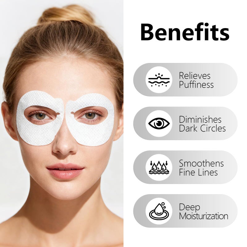 YAFUSIPE Salmon DNA PDRN Eye Patches for Dark Circles & Puffiness 50 Patches Collagen Multi Peptide Under Eye Masks for Wrinkles Hydrating 360Â° Eye Treatment Pads, Anti-Aging Travel Skincare for Women - Image 3
