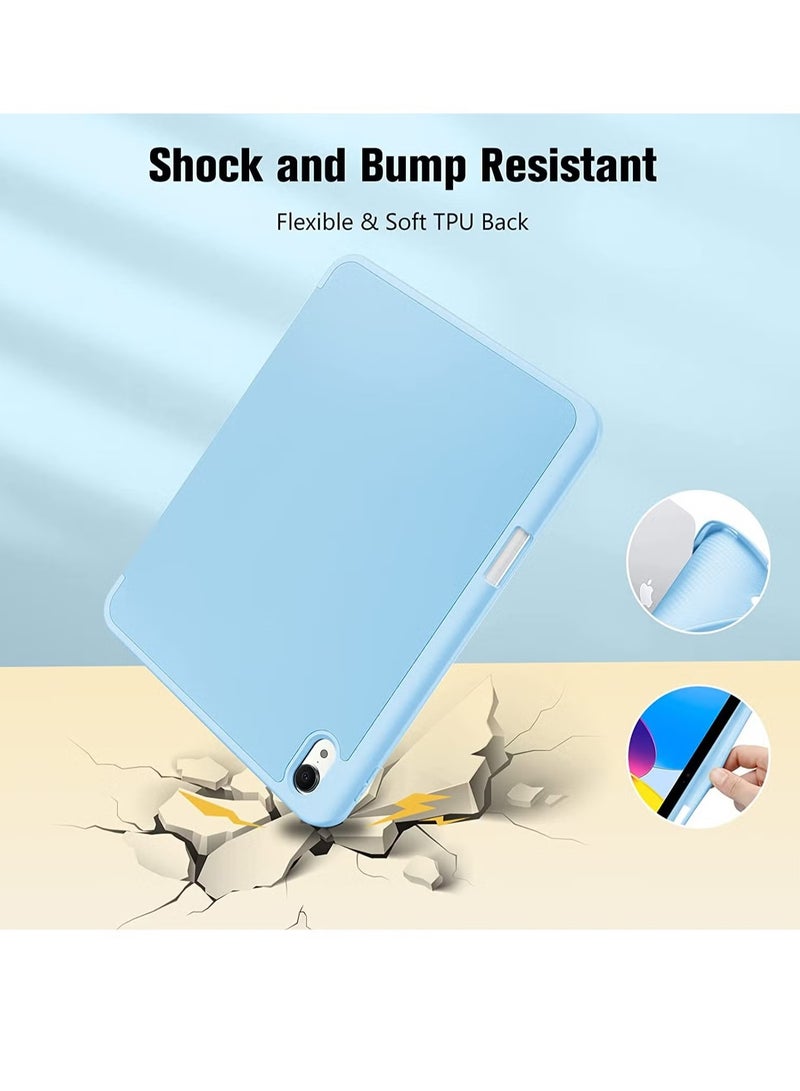 ELTRAZONE Case for iPad 10th Generation 10.9 Inch (2022 Model), Slim Stand Hard Back Shell Cover with Auto Wake/Sleep Function, Blue Color – Lightweight, Durable Protection, Shockproof, Scratch-Resistant, Perfect Fit for Daily Use - Image 2