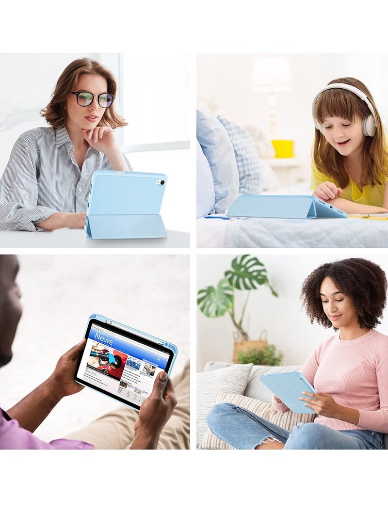 ELTRAZONE Case for iPad 10th Generation 10.9 Inch (2022 Model), Slim Stand Hard Back Shell Cover with Auto Wake/Sleep Function, Blue Color – Lightweight, Durable Protection, Shockproof, Scratch-Resistant, Perfect Fit for Daily Use - Image 5