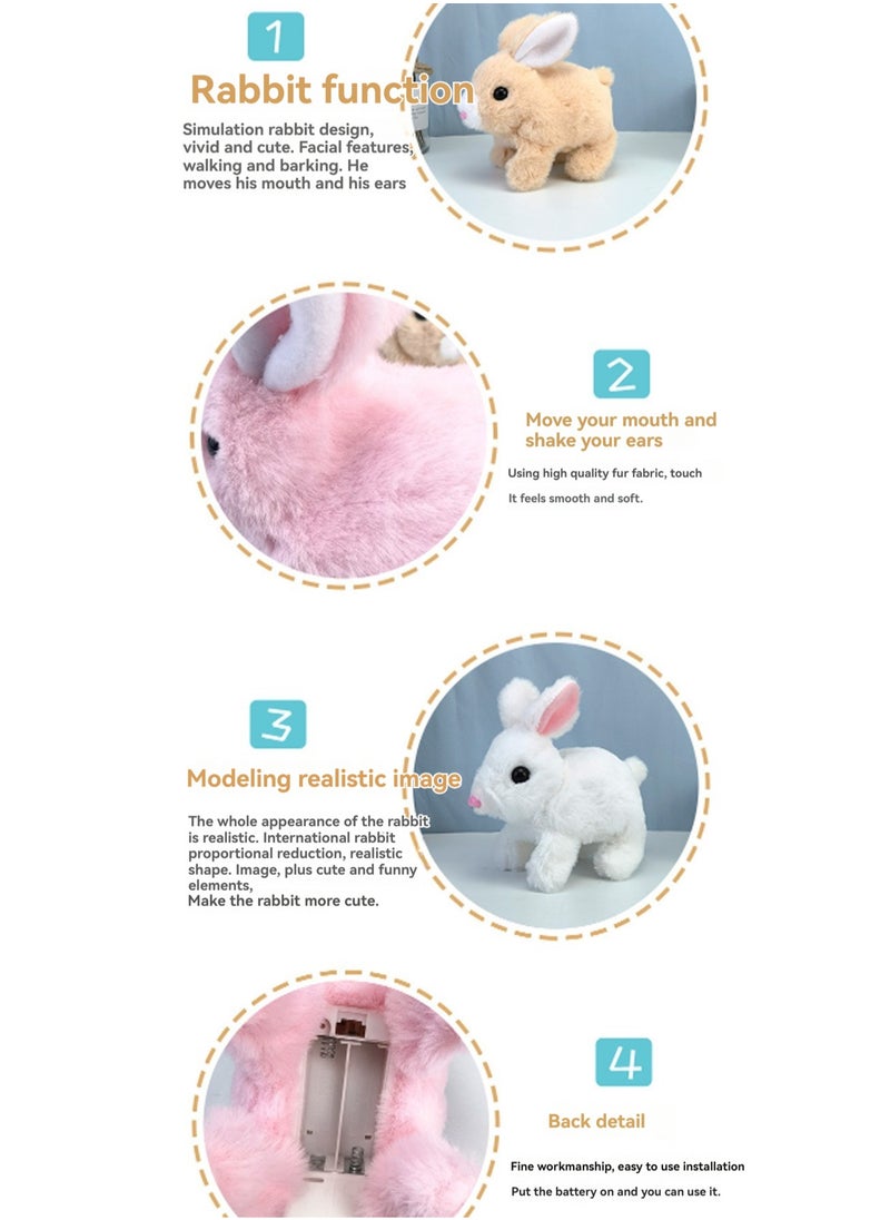 null - Blue Striped Rainbow Rabbit Robot Electronic Plush Stuffed Interactive Animal Touch Control, Electronic Pet, Robot Toy, Animation Toy, Suitable For Children And Babies - Image 1