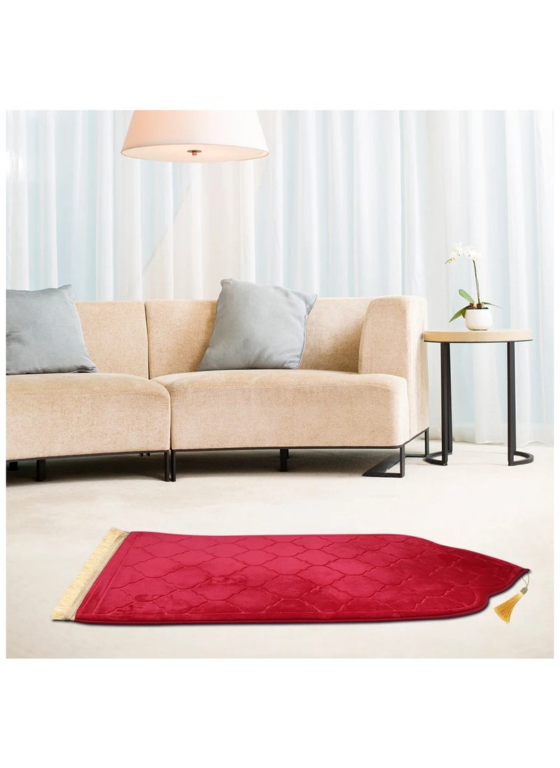 Fabienne - Pack of 4 Prayer Mats 70x110cm Anti-Slip Velvet Top Islamic Prayer Rug New Dome Design Thick Padded Sajadah Prayer Mat for Kids Men Women Eid Gift Ramadan Prayer Mat Multicolor - Image 1