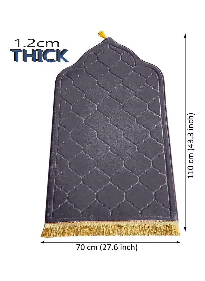 Fabienne - Pack of 4 Prayer Mats 70x110cm Anti-Slip Velvet Top Islamic Prayer Rug New Dome Design Thick Padded Sajadah Prayer Mat for Kids Men Women Eid Gift Ramadan Prayer Mat Multicolor - Image 1