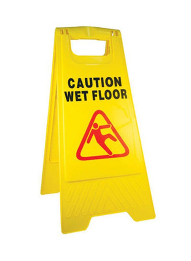 Generic - Caution Wet Floor Sign Yellow/Black/Red - Image 1