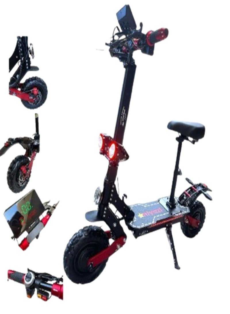 NIYAZI Electric Scooter | Electric Scooter for Adults | Armored Gorilla Scooter | Dual 3000W Motors | 48V – 20Ah Battery | Dual Front and Rear Suspension | Front LED Headlights | Reinforced Armored Frame | Dual Front and Rear Turn Signals | Side LED Lighting | Ultra-Loud Horn - Image 2