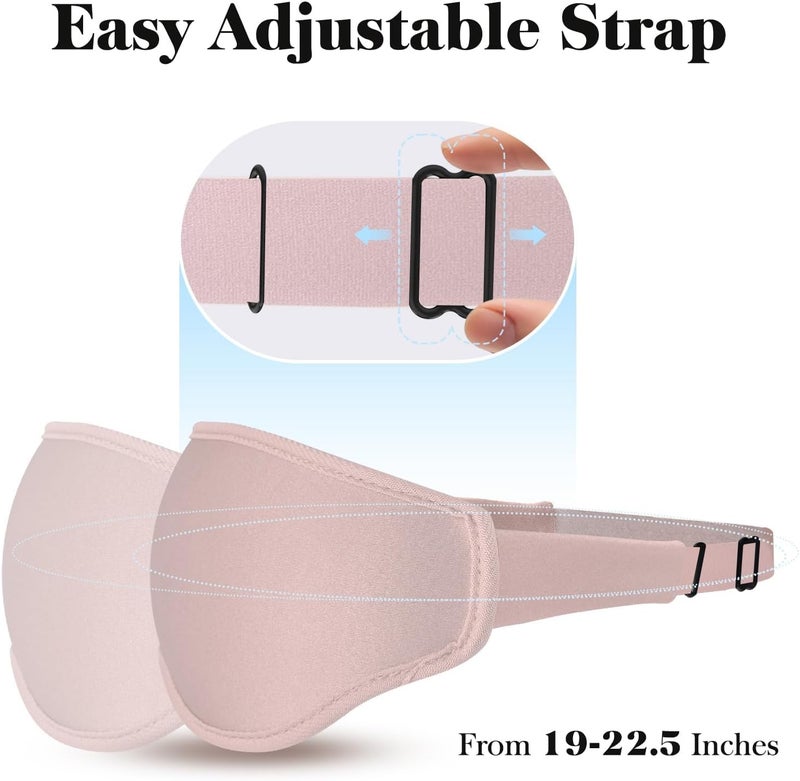 3D Eye Mask Sleep Mask for Men & Women - Pressure-Free Light Block-Out Eye Mask with Adjustable Strap, Pink - Image 5