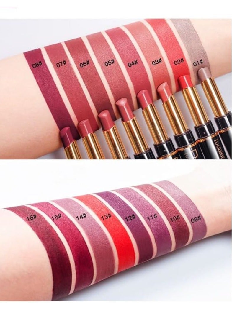Double Head Matte Lipstick + Lip Liner Pen Set 2 In 1 One Step Lips Makeup Waterproof Long Lasting Lipstick Durable Nude Velvet Lipstick Pen,One Size 05# - Image 4