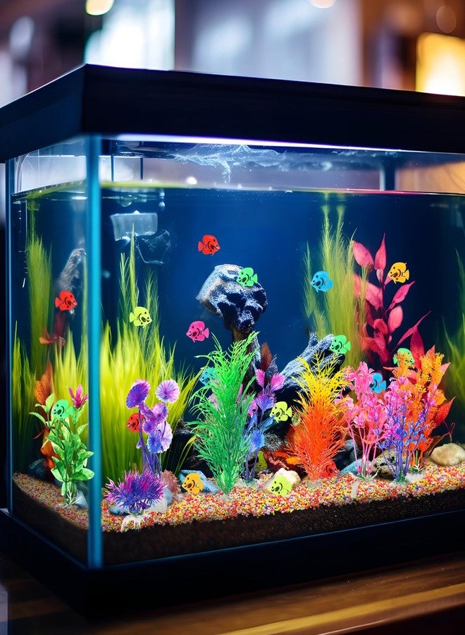 Jexine Fish Tank Accessories, 60 Pcs Floating Fake Fishes 10 Pcs Artificial Plants and 2.75 Pounds Rocks for Household Office Aquarium Tank Decorations - Image 4