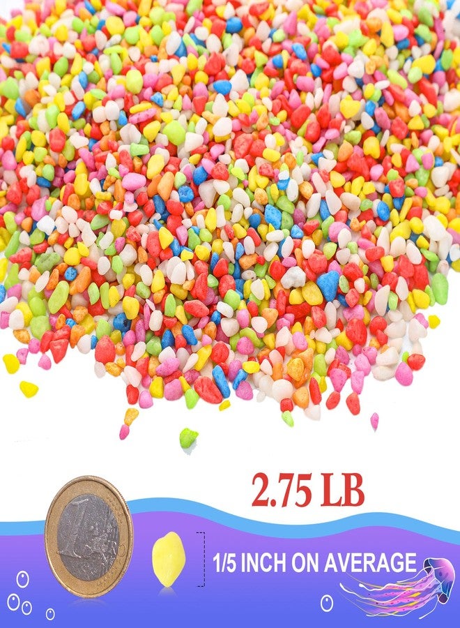 Jexine Fish Tank Accessories, 60 Pcs Floating Fake Fishes 10 Pcs Artificial Plants and 2.75 Pounds Rocks for Household Office Aquarium Tank Decorations - Image 3