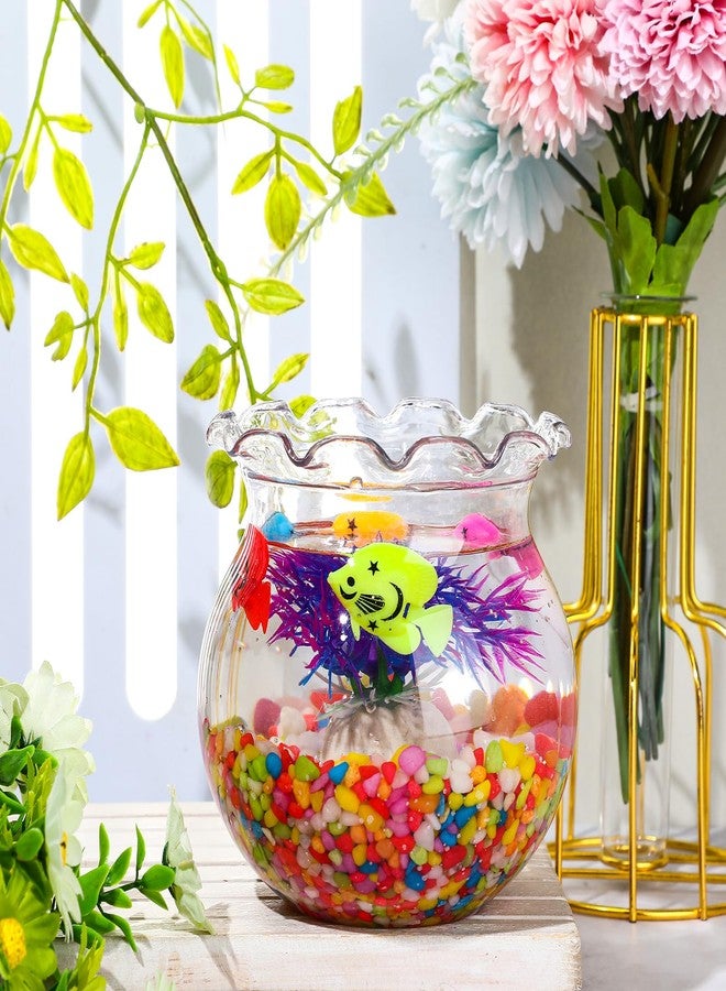 Jexine Fish Tank Accessories, 60 Pcs Floating Fake Fishes 10 Pcs Artificial Plants and 2.75 Pounds Rocks for Household Office Aquarium Tank Decorations - Image 5