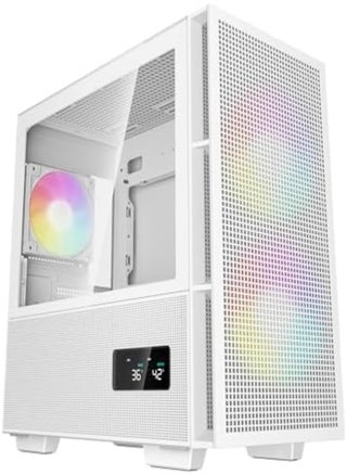 حافظة تدفق الهواء DeepCool CH360 Digital WH mATX، 2X مراوح ARGB مثبتة مسبقًا مقاس 140 مم، مروحة خلفية ARGB مقاس 120 مم، لوحة جانبية شبكية هجينة/زجاج مقسى، مرشح شبكي مغناطيسي، النوع C، USB 3.0، أبيض - pzsku/Z661544EED5E5AA8108CFZ/45/_/1715009706/2b6ddac7-ece0-4037-bd20-24b50b6d28c2