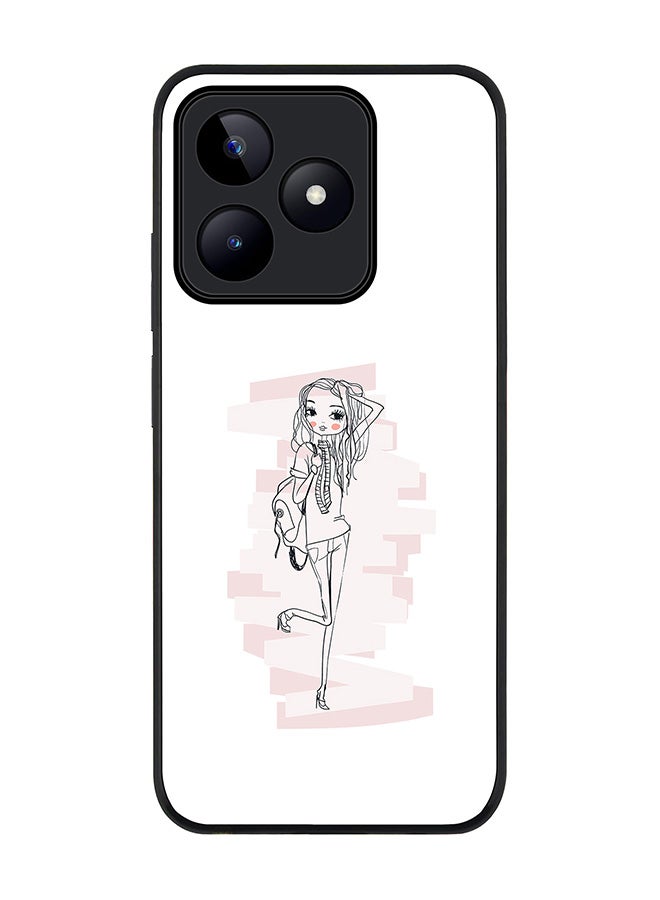 Stylizedd Rugged Black edge case for Realme C51 / Realme Note 50 4G, Slim fit Case Flexible Anti Drop TPU Gel Thin Cover - Teen Star - Image 1