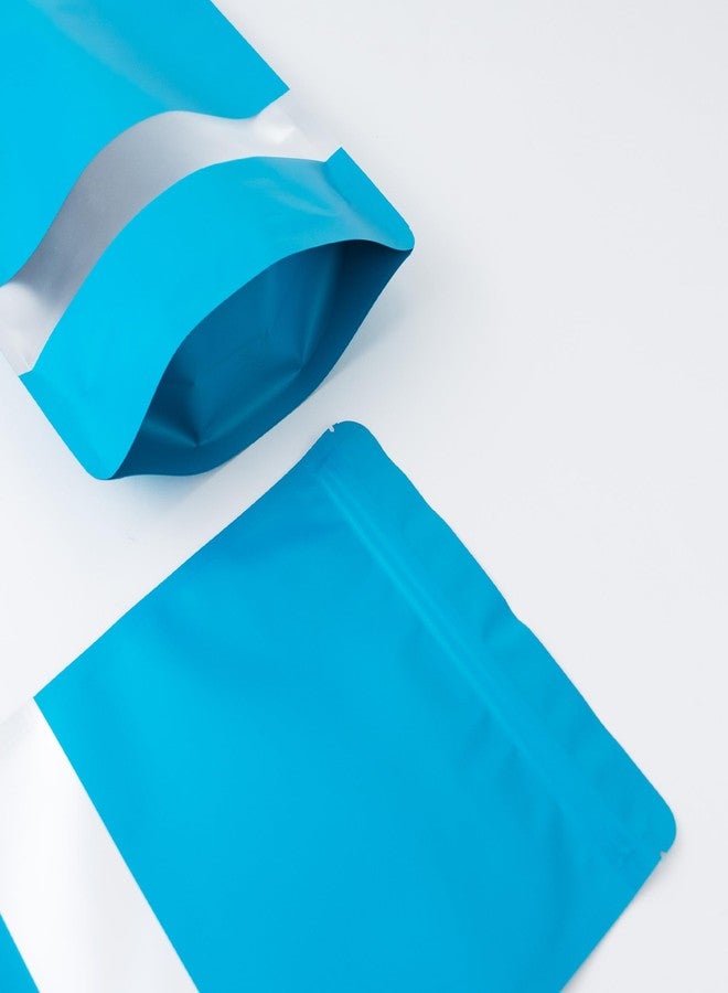 QQ Studio 100 Matte Metallic Color with Frosted Window Display Stand-Up Resealable Bags (Matte Blue 2, 6.3" x 9.4") - Image 3