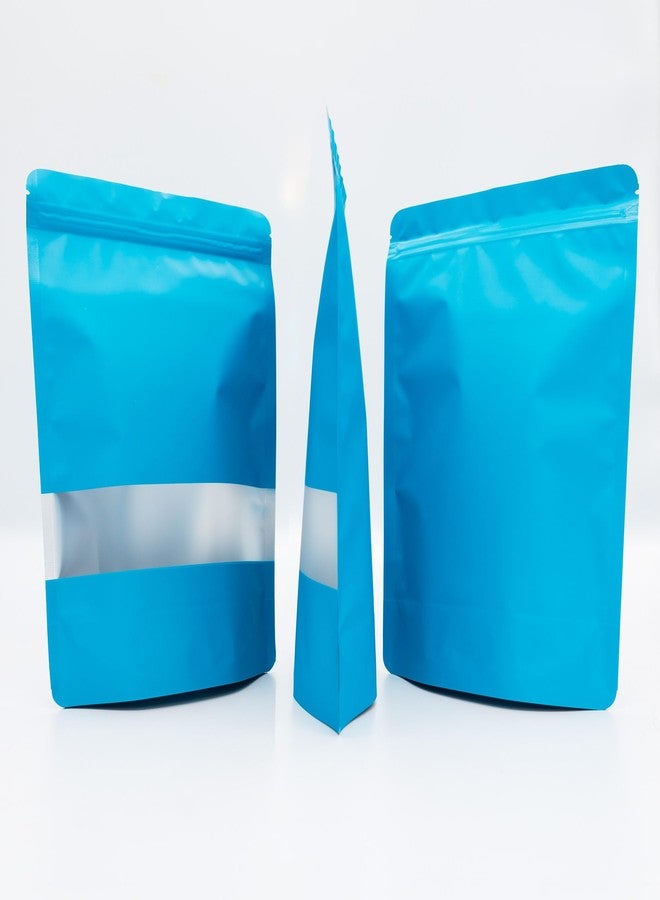 QQ Studio 100 Matte Metallic Color with Frosted Window Display Stand-Up Resealable Bags (Matte Blue 2, 6.3" x 9.4") - Image 5