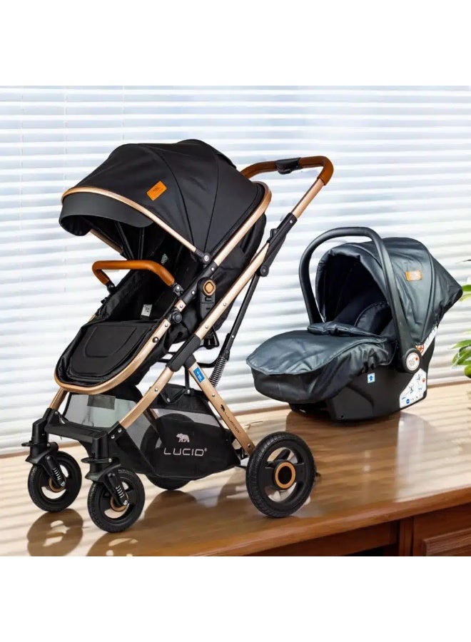 LUCID Stroller  Lucid Multi-Use 3-in-1 – Premium Newborn to Toddler Stroller, Includes Car Seat - Image 1