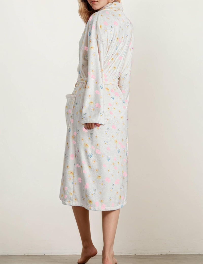 TIKITIDES Robes for Women Cute Robes Spring Summer Robe Fleece Bathrobes Women Robe Soft Plush Fruit Floral Print Lightweight Fuzzy Lounge Bathrobe - Image 2