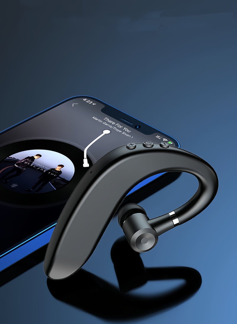 Wireless Bluetooth earphones, sports ear hanging earphones, suitable for office, business, driving, sports, black  - Image 4