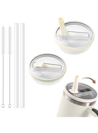 2Pack 40 oz Tumbler Flip Straw Lid Compatible with Stanley Cup Leak-Proof Splash Resistant Tumbler Top Replacement Reusable Tumbler Cover,White - pzsku/Z6615B161CB4388F21A45Z/45/_/1732010966/cd9b04e2-feba-471e-bf01-e9d80a4bc9cf