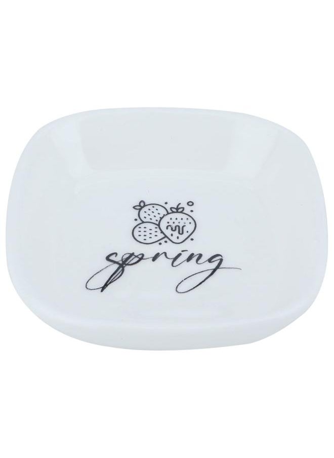 Alsaif Porcelain Serving Plate 10 X 10 Cm Candy Pattern White  - Image 1