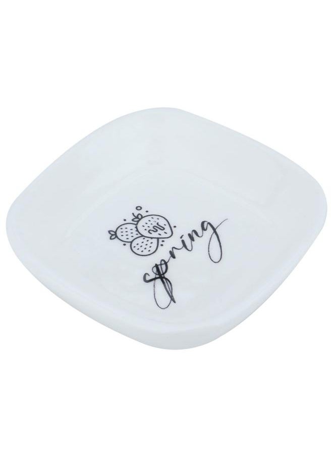 Alsaif Porcelain Serving Plate 10 X 10 Cm Candy Pattern White  - Image 2