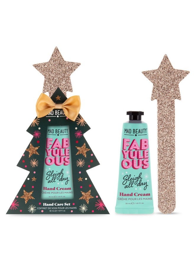 Mad Beauty MAD Beauty FabYuleOus Hand Care Set, Christmas Tree Hand Cream & Nail File, Berry Scented & Enriched with Shea Butter, Hydrating & Nourishing, Great Self-Care Gift  - Image 1