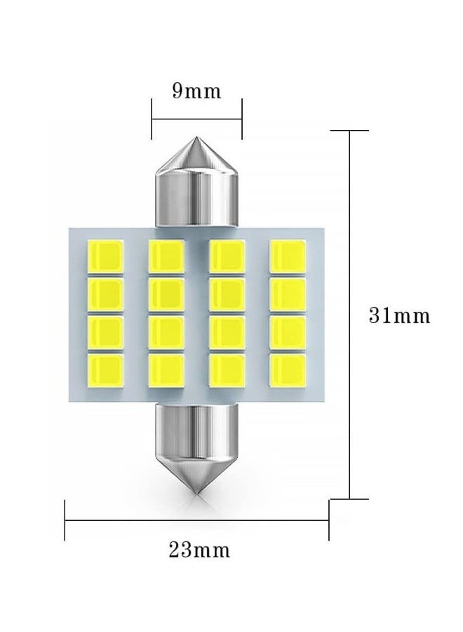 MUNTAQI Led Car Bulb, 8pcs Super Bright White Double Tip 2835 31mm 16SMD Led Car Lights Bulb for Car Interior Dome Map Trunk Light - Image 2