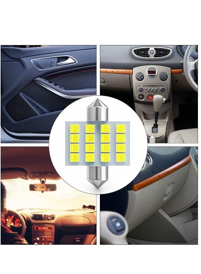 MUNTAQI Led Car Bulb, 8pcs Super Bright White Double Tip 2835 31mm 16SMD Led Car Lights Bulb for Car Interior Dome Map Trunk Light - Image 3