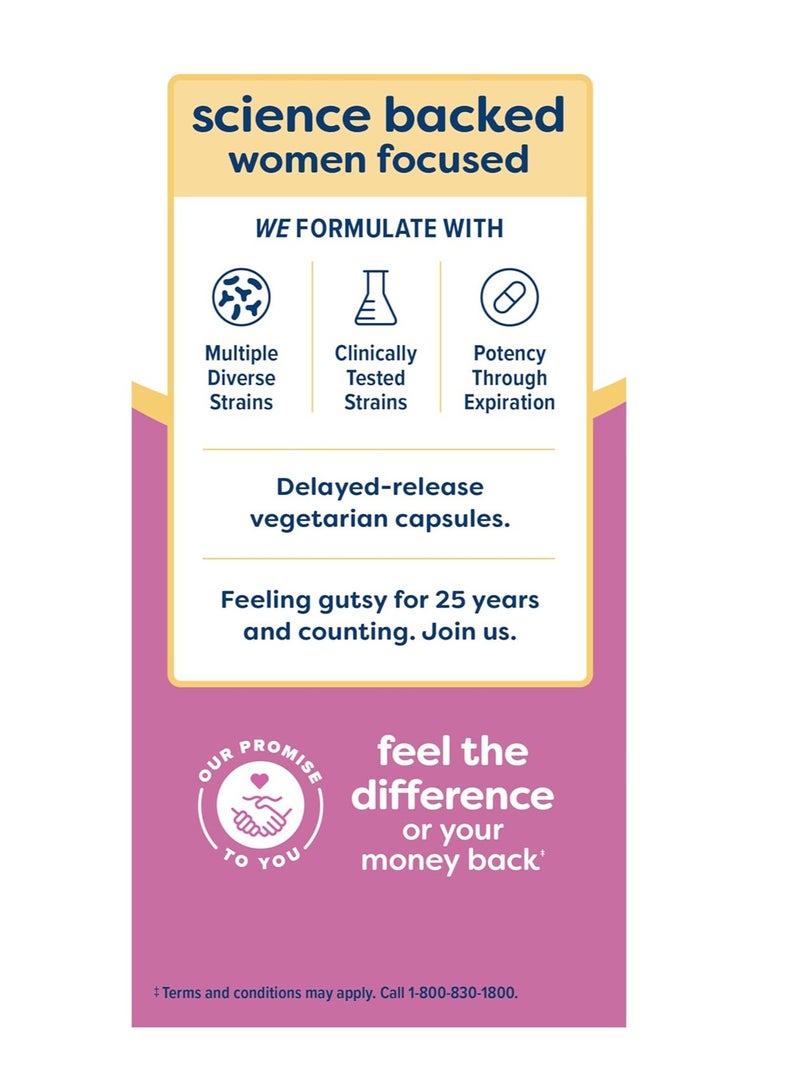 رينيو لايف #1 بروبيوتيك للنساء، مضمون 25 مليار وحدة تشكيل مستعمرة، 12 سلالة، مستقر على الرف، خالٍ من الغلوتين ومنتجات الألبان والصويا، 30 كبسولة، صحة أنثوية، العناية المثالية بالمرأة من فلورا - Image 2