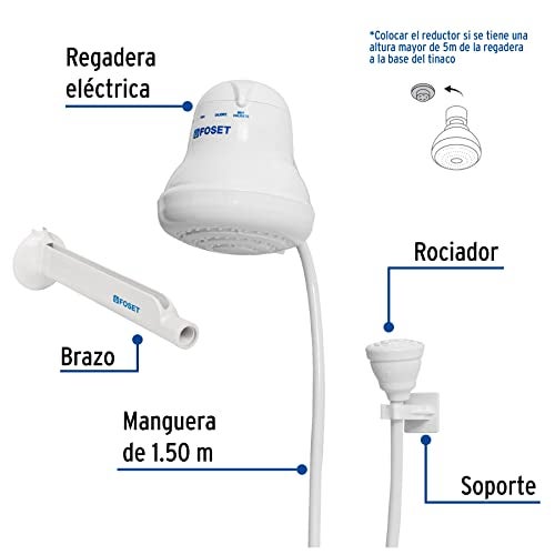 Foset 49491 Electric Shower Head - Instant Hot Water, 4 Temperature Levels - Hand Shower Head with 5 ft Hose Included - Image 2