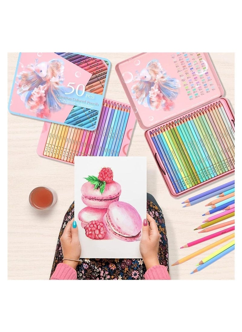 Y&D Colored Pencils, 50pcs Soft Core Pencils for Adult Coloring, Watercolor Pencil Coloring Books, Art Supplies Drawing, Sketching, Gift Kids Beginners  - Image 4