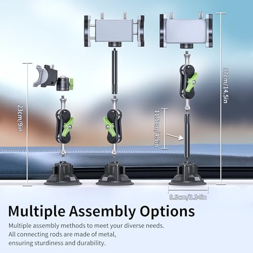 Tmengdao Car Phone HolderPhone Mount for Car Windshield TruckHolder with 360 Rotating Metal ArmMount with Super Stable Suction Cup for All Vehicles - Image 3