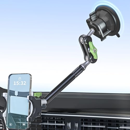 Tmengdao Car Phone HolderPhone Mount for Car Windshield TruckHolder with 360 Rotating Metal ArmMount with Super Stable Suction Cup for All Vehicles - Image 1