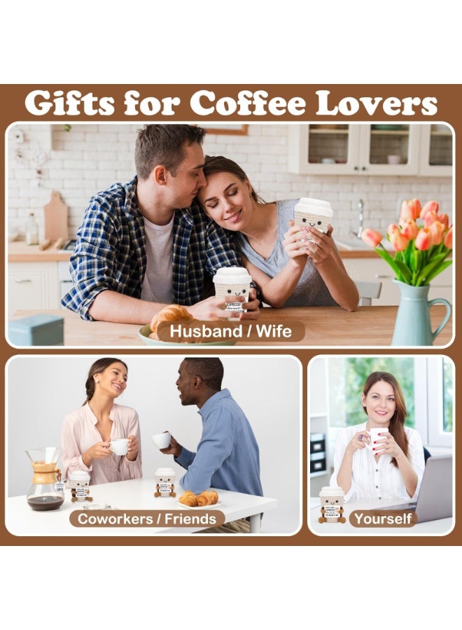 OSHIMA Positive Pocket Coffee Doll, Emotional Support Crochet Coffees Funny Positive Coffee, Lucky Charm for Exams and Friends Funny Gifts for Best Friend Birthday Housewarming Women Teacher Fall - Image 3