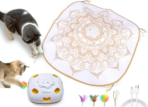 ORSDA Cat Toys for Indoor Cats 4 in 1 Interactive Cat Toys Automatic Cat Toy Kitten Toy Rechargeable Electric Enrichment Toy for Cat Toy for Bored Indoor Adult Cats Hide and Seek WhackAMole - Image 1