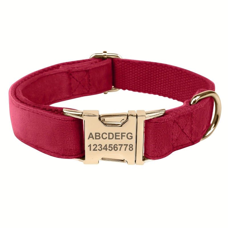 Khaki Velvet Pet Collars Durable 4 Sizes for All Breeds Social Walks - Image 3