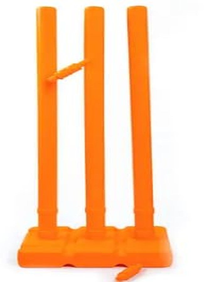 Fitfix Cricket Stumps with Stand Cricket Kit Plastic Wickets for Cricket Standard Wickets for Match, Tournament Stump with Stand & Bails- -3 Plastic Wickets,2 Bails, 1 Stand (1 Set) -Small - Image 1