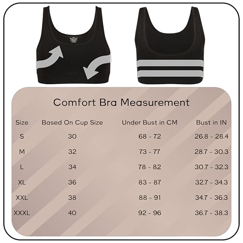 Lavos Women's Synthetic Non-Padded Everyday Bra (LW1379COMFORTBRA-PARENT_Black_2XL) - Image 3