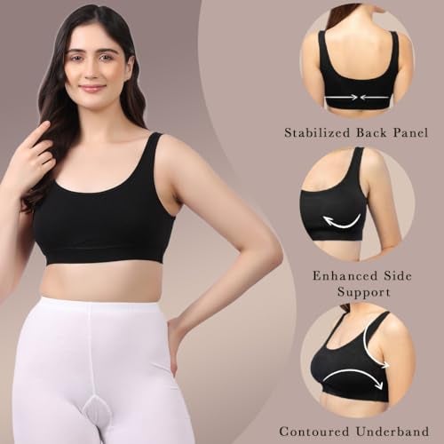 Lavos Women's Synthetic Non-Padded Everyday Bra (LW1379COMFORTBRA-PARENT_Black_2XL) - Image 4
