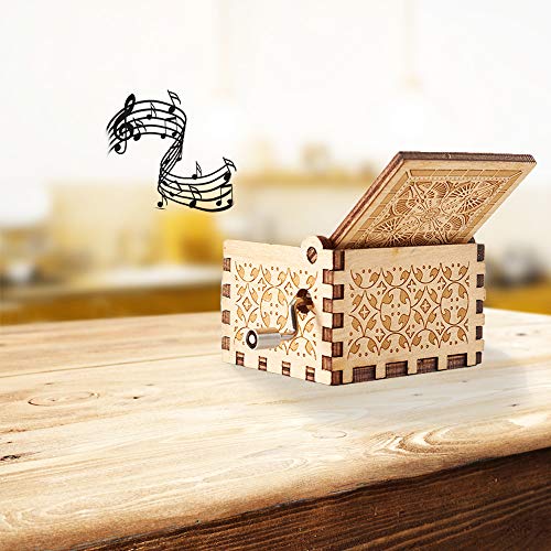 Jofanvin Music Box for Niece from Unlce or Auntie Hand Crank Engraved Musical Box Mechanism Antique Vintage Personalizable Gifts for Christmas/Birthday/Wedding - Image 4