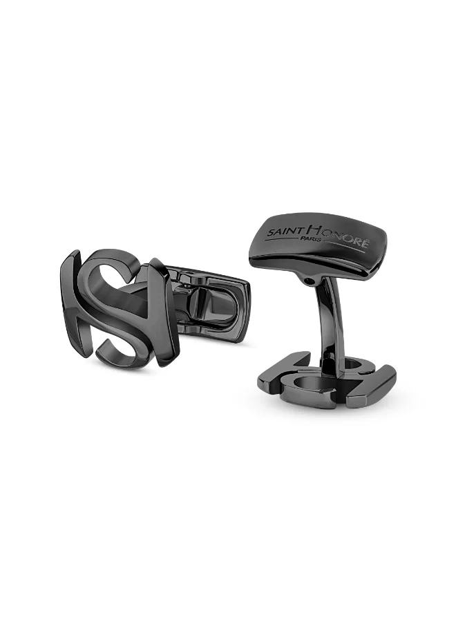 سانت هونور Logo Black SH Cufflinks for Men's