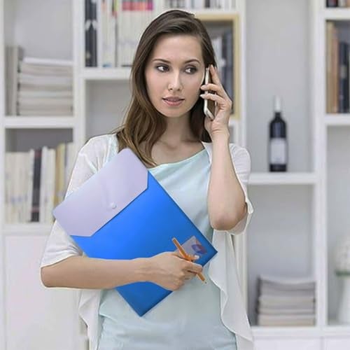Shuban 12 Pcs File Folder FS Letter Size Document Certificate Organizer - Double Pocket Colored Envelope Holder Storage Case with Snap Button Organizer (Assorted Color) - Image 2