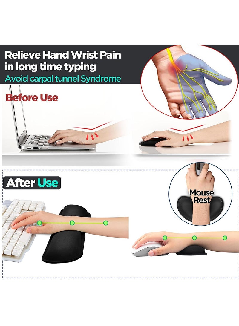 2pcs Wrist Rest, Memory Foam Mouse Pad and Keyboard Wrist Rest Pad for Office, Computer, Laptop, Mac, Comfortable, Lightweight for Easy Typing Pain Relief - Image 4