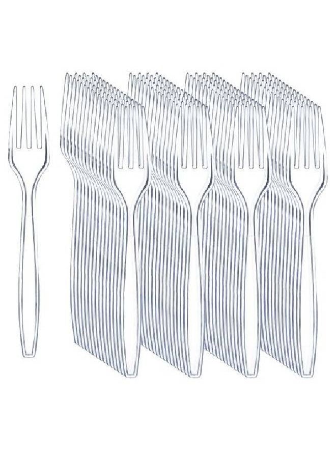 Generic Disposable Heavy Duty Clear Plastic Forks (50pcs)  - Image 1
