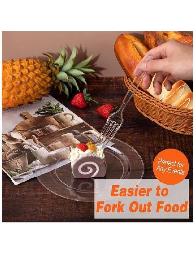 Generic Disposable Heavy Duty Clear Plastic Forks (50pcs)  - Image 2