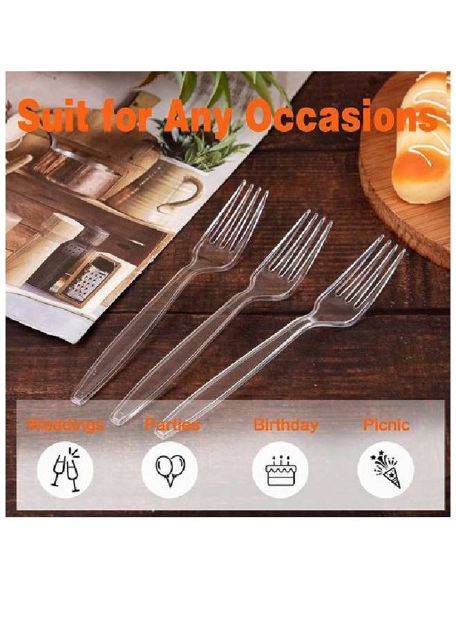 Generic Disposable Heavy Duty Clear Plastic Forks (50pcs)  - Image 4