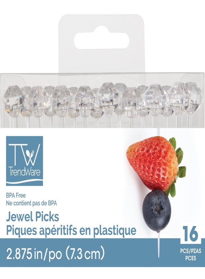 Creative Converting 16 Count Diamond Shaped Plastic Picks, Mini, Clear - Image 5