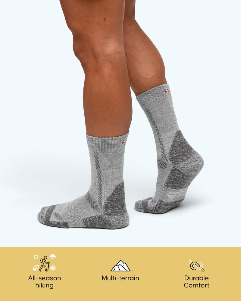 DANISH ENDURANCE Merino Wool Hiking Socks for Men & Women - Moisture Wicking Hiking Socks Cushioned to Prevent Blisters and Sore Feet - Small, Medium, Large sizes - 3 Pair Pack for Men and Women - Image 4