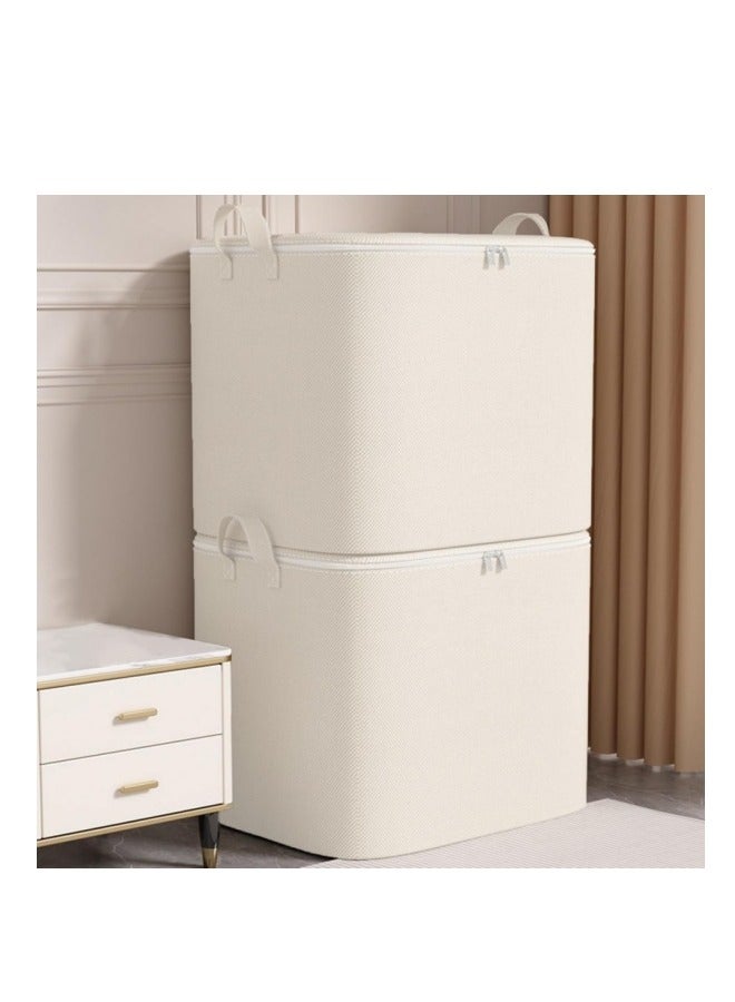 MIXDE 2-piece Foldable Wardrobe Storage Box, Clothing Storage And Organizing Box, With Visible Transparent Lid For Easy Searching, Washable With Fixed Handle Storage Box, Used For Storing Clothing And Toys - Image 1