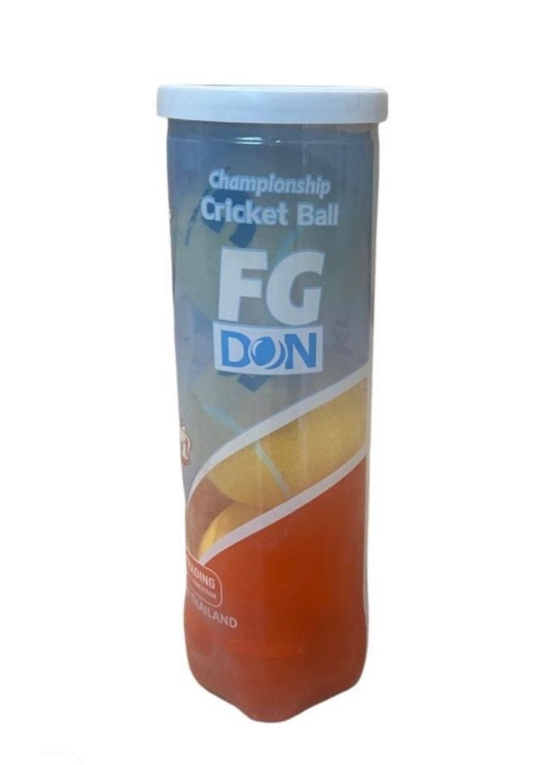 كرات كريكيت FG DON Championship، عبوة من 3، أصفر - Image 4